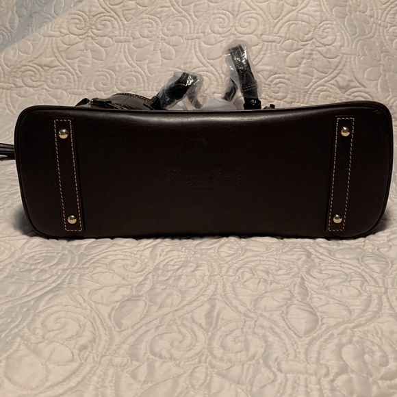 Dooney & Bourke Croco-Embossed Leather Double Strap Tassle Bag - Picture 4 of 14